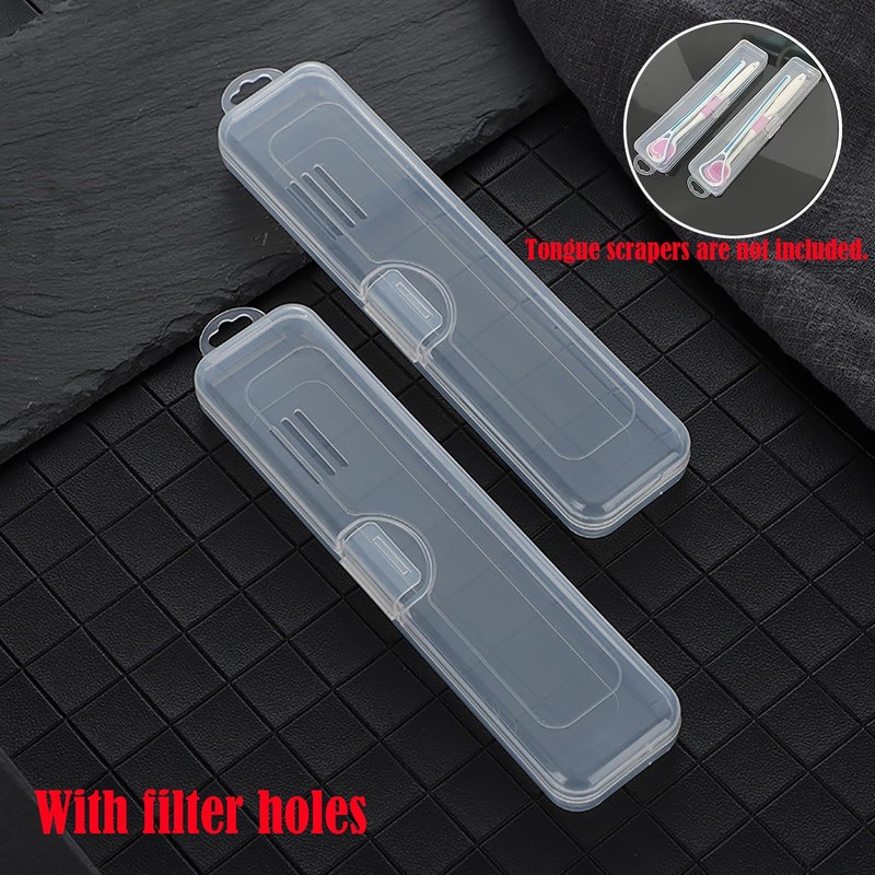 Fortunemee 4 pcs Travel Size Tongue Scraper Case Holder, Portable