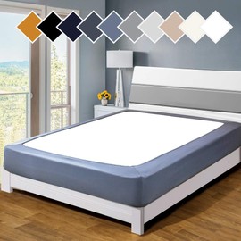 Twin Six Premium Bed Box Spring Cover, Update Bed Skirt, Mattress Protector Encasement,Queen/Split Queen, Grey