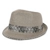 Funky Junque Multicolor Woven Fedora: Grey w/Thick Band