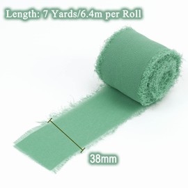 Uiopa 3 Rolls Chiffon Ribbon, 38mm x 24 Yards Frayed Edges Chiffon Silk-Like Ribbon, Navy Blue Ribbons for Gift Wrapping, Wedding, Bridal Bouquets, Wreath, Table Decoration, DIY Craft