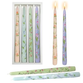 10 Inch Handmade Decal Taper Candles Candlesticks Set of 4 Unique Taper Candles Candle Sticks Smokeless Candles for Wedding Home Decor
