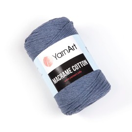 YarnArt Macrame Cotton, Macrame Yarn for Crafting, Knitting, and Crochet, Unique Macrame Crafts 8.80 Oz, 246.06 Yds 80% Cotton Macrame Cord, Macrame Yarn Weight Medium (761-Denim Blue)