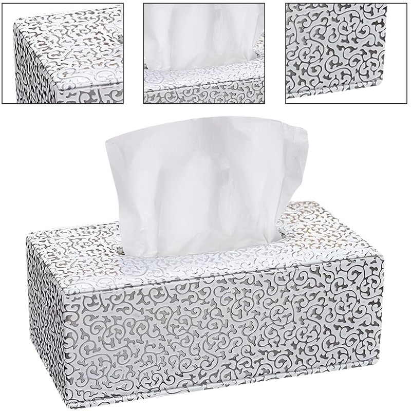 Tissue Box Cover, Rectangle Paper Organizer Dispenser, Desktop Decorative 25.5