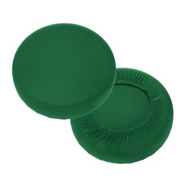 sourcing map 2 Pack Stool Covers Round, 11-15 Inch Bar Stool Covers Washable Dustproof Slipcover Seat Cushion with Elastic for Bar Kitchen Living Room Decor, Dark Green