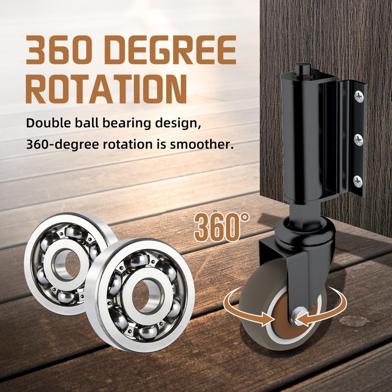 USCaster 1 Pack Gate Wheel 2inch Gate Caster for Wooden