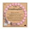GBTBYS To My Granddaughter Bracelet Pink Natural Stone Heart Bracelet