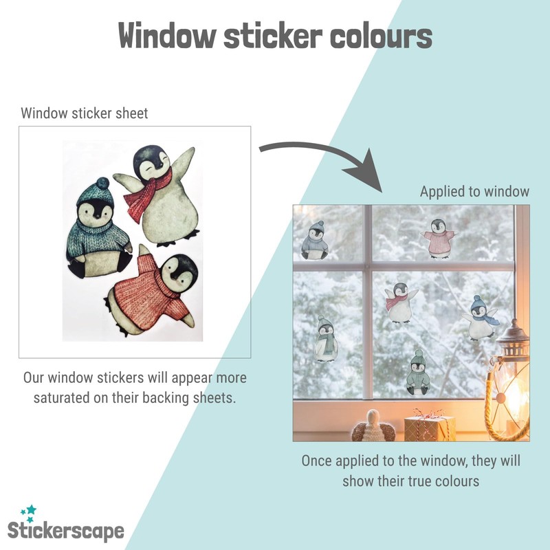Scandi Family Winter Scene Window Stickers (2 Sheets) | Christmas