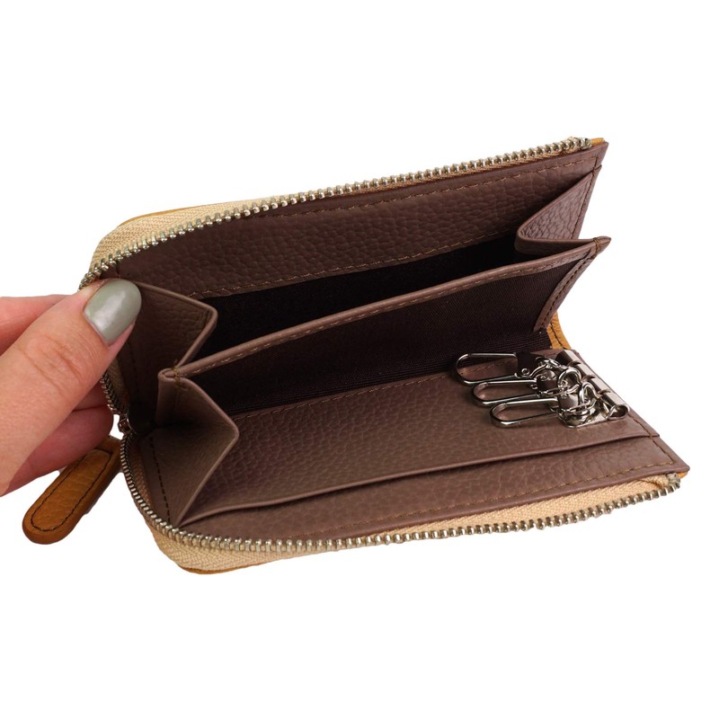 Pakka Pakka Women's Key Case with Coin Purse, Genuine Leather,