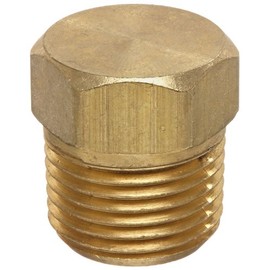 Anderson Metals - 56121-06 56121 Brass Pipe Fitting, Cored Hex Head Plug, 3/8" NPT Male Pipe
