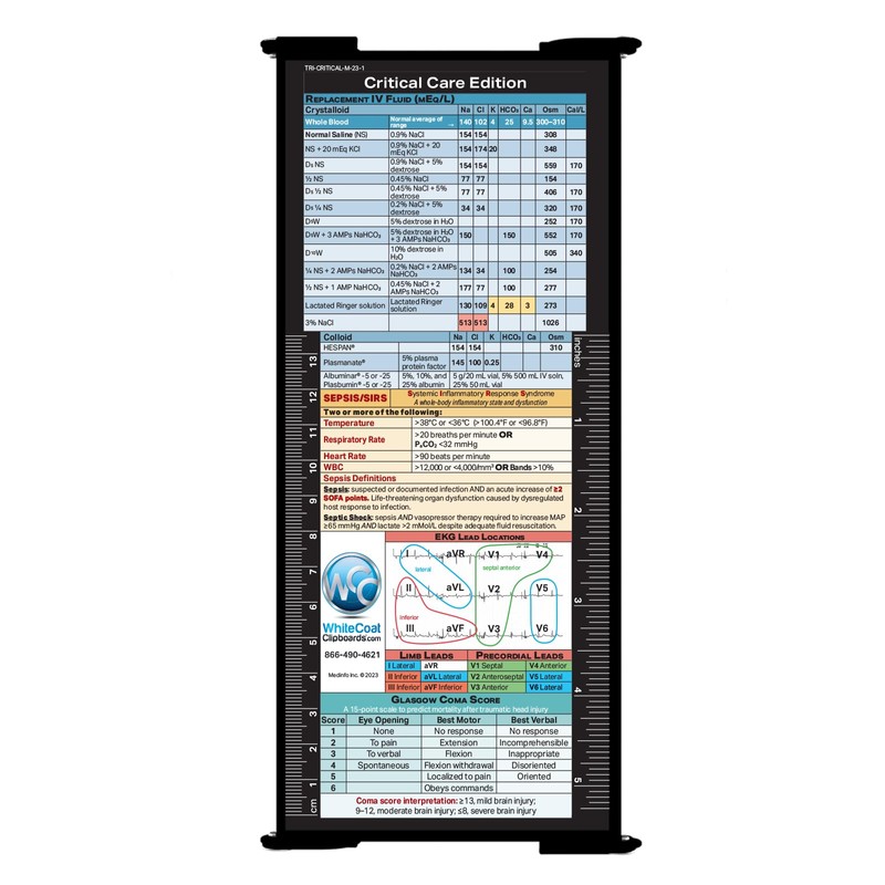 Whitecoat Clipboard® - Critical Care Edtion (Tri-Fold, Black)