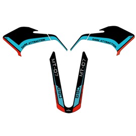 Resin Bike Motorcycle 3D Stickers Compatible with Yamaha MT-07 2022 Cyan Storm. Tank Protector and Fender Protections from Impact and Scratches. Resin Stickers Kit -Made in Italy