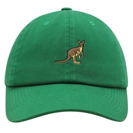 JPAK Kangaroo Premium Dad Hat Embroidered Baseball Cap Australia Animal Kelly Green