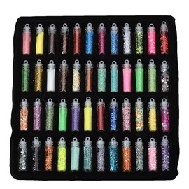zalati Nail Glitter Holographic Powder Epoxy Resin 3D Sequins Beads for Face Nails Eyes Hair Body Decoration 48pcs