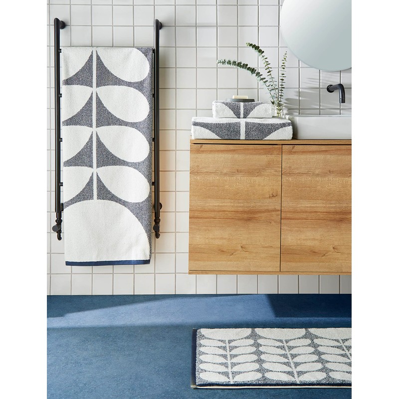 Orla Kiely Sunflower Bathroom Towel 580gsm 100% Cotton Whale Blue