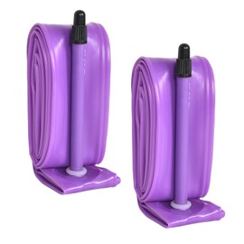 Zimoer 2 Pieces TPU Bicycle Inner Tubes, Ultralight Road Bike Inner Tubes, 700C Bike Inner Tube, Bike Tpu Inner Tube, Compatible with 700x23/25/28/30/32C Presta Valve 65mm with Tire Patch, Purple