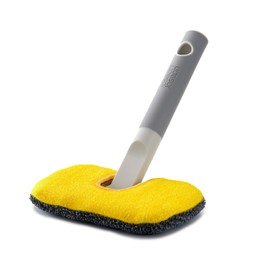 Joseph Joseph CleanTech 2-in-1 Bathroom Tub Shower Cleaning Scrubber with Microfiber pad and Abrasive Scouring Pads