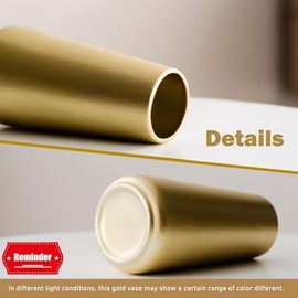 Jarrón dorado claro – Florero grande de cerámica dorada de 8 pulgadas para decoración del hogar/mesa/acento, jarrones modernos minimalistas para centros de mesa, decoración de habitación, sala de
