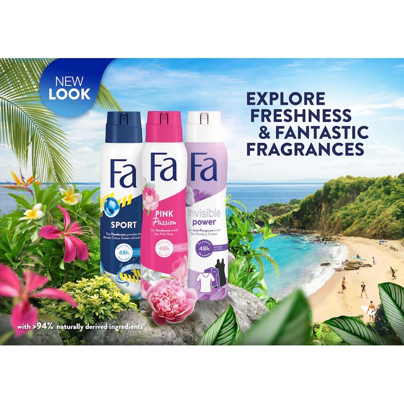 Fa Deodorant 5 Ounce Spray Caribbean Lemon (Green) (150ml)