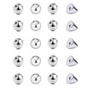 Besyvvin 20pcs Piercing Balls 16G 3mm Stainless Steel Silver 1.2mm