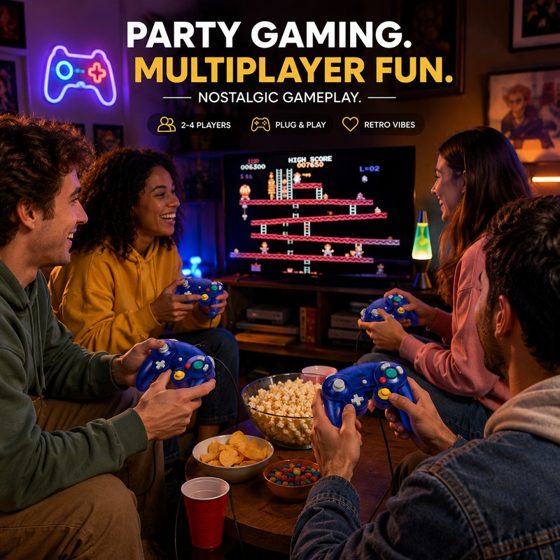 USB Wired Game Controller for Switch & PC – GameCube-Style
