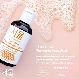 SeoulCeuticals Korean Turmeric Cleanser Face Wash For Dry Skin – Korean Skincare K Beauty Products For Sensitive Skin – Facewash for Glowing Skin 4oz