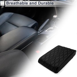 TUCKBOLD Universal Center Console Cover Car Armrest Cover Middle Console Cover Lid for Most Vehicle SUV Car Sedan 12.6"x8.66"x1.97" Black Napa Leather Water Ripple Pattern