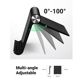 UGREEN Soporte para Celular, Multiángulo Porta Ajustable de 0° a 100°, Compatible con iPhone 16 15 14 Pro MAX 13 12 11, Galaxy S24 S23 Ultra S22, Huawei, Xiaomi, iPad Mini, Kindle, Negro