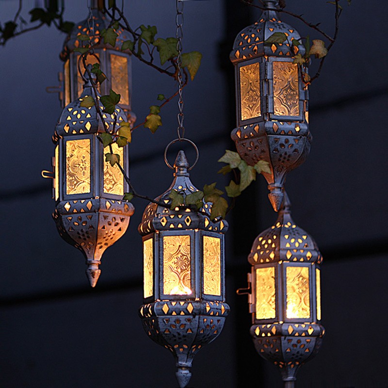 Hanging Candle Lantern Moroccan Chandelier Retro Candle Holder Moroccan Vintage