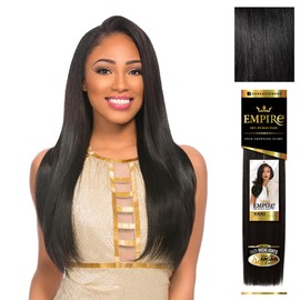 Sensationnel Empire yaki human hair - Tangle Free Weaving for Quick Weave and Sew in Styles for Faux Highlights and Fauxmiddlepart Leave Out - 1 Pack (14 inch, 1 JETBLACK)