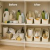 3pcs Curved Plastic Storage Bins for Home Organization - Open-Front
