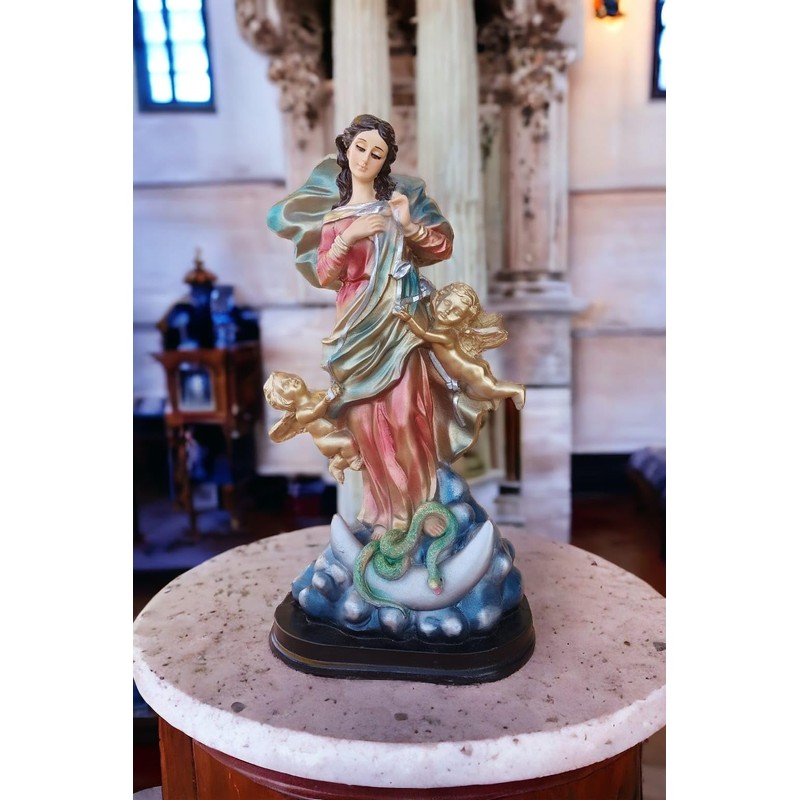 Escultura Virgen Desatanudos 30cm Imagen Religiosa de Resina