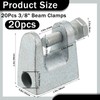 Tandefio 20 Pcs 3/8" Zinc Plated Iron Beam Clamp 13/16"