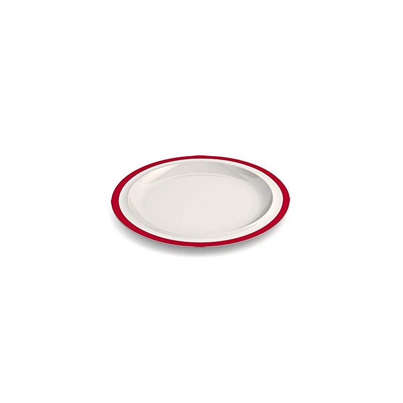 Ornamin plate flat, Ø 22 cm rim red, melamine |