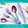30 Pcs Rainbow Silverware Set for 6, Food Grade Stainless