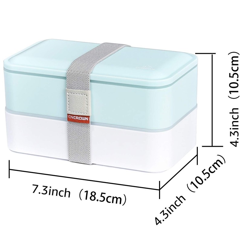 PuTwo Bento Box Lonchera de 2 niveles, sin derrames, para