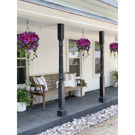 Briful Small Fake Flowers Hanging Basket, Pansy Artificial Flowers, Realistic Silk Spring Bloom Faux Flowers, 5 ⅞’’ Coconut Basket, for Home Farmhouse Balcony Outdoor Patio Garden Decor