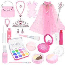 VBACALA Makeup Toy, Makeup Set, For Girls, Colorless, Pretend Play, Princess, Pretend Play, Cloak, Stick, Muccan, Accessories, Makeup Toy, Christmas, Present, Pink