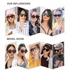 SOJOS Gafas de sol polarizadas vintage Cateye para mujer, con