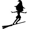 Wall Decal Flying Witch Silhouette Broom Wicked Bat Pumkin Malignant