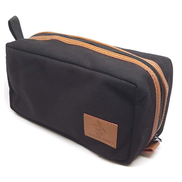 Badass Beard Care's Badass Canvas Travel Bag - Waxed Canvas and Leather with Custom Padded Pockets