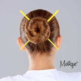 Women's 2 Hair Sticks Solid Straight Chopsticks 7.25 inches Long - Neon Yellow