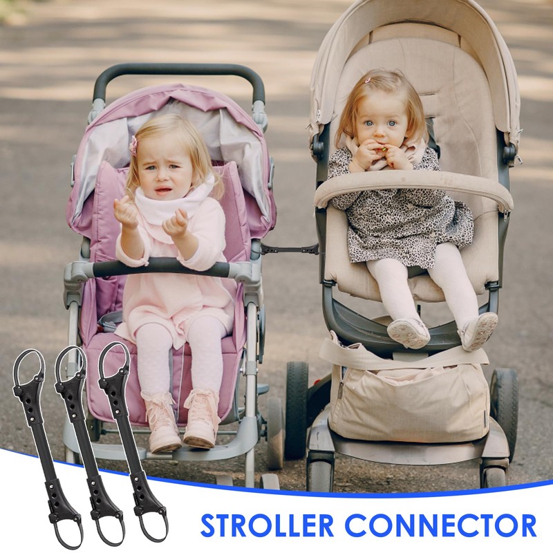Pack of 3 Twin Pushchair Connectors, Double Pram Connectors Made