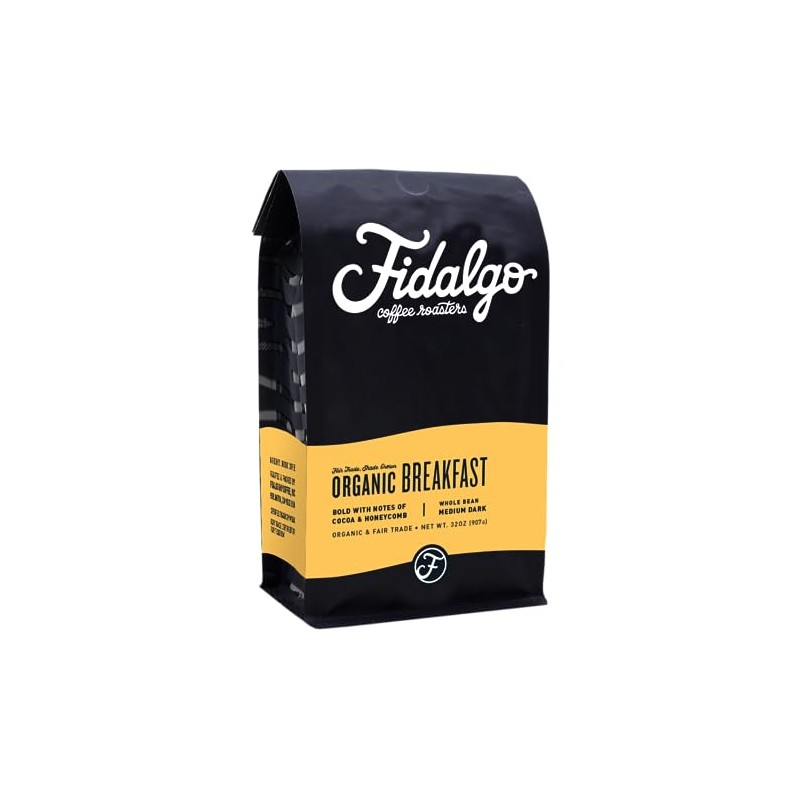 Fidalgo Organic Breakfast Club Bag, Whole Bean, 2LB