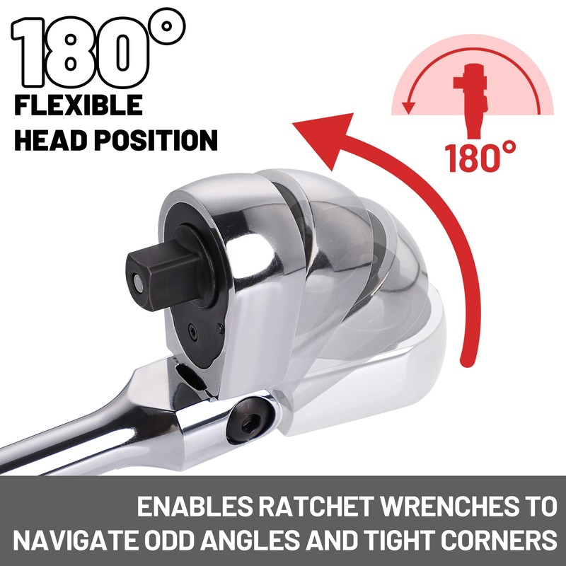 UYECOVE 1/2 Inch Drive Ratchet, Flex Head Ratchet 1/2 Ratchet