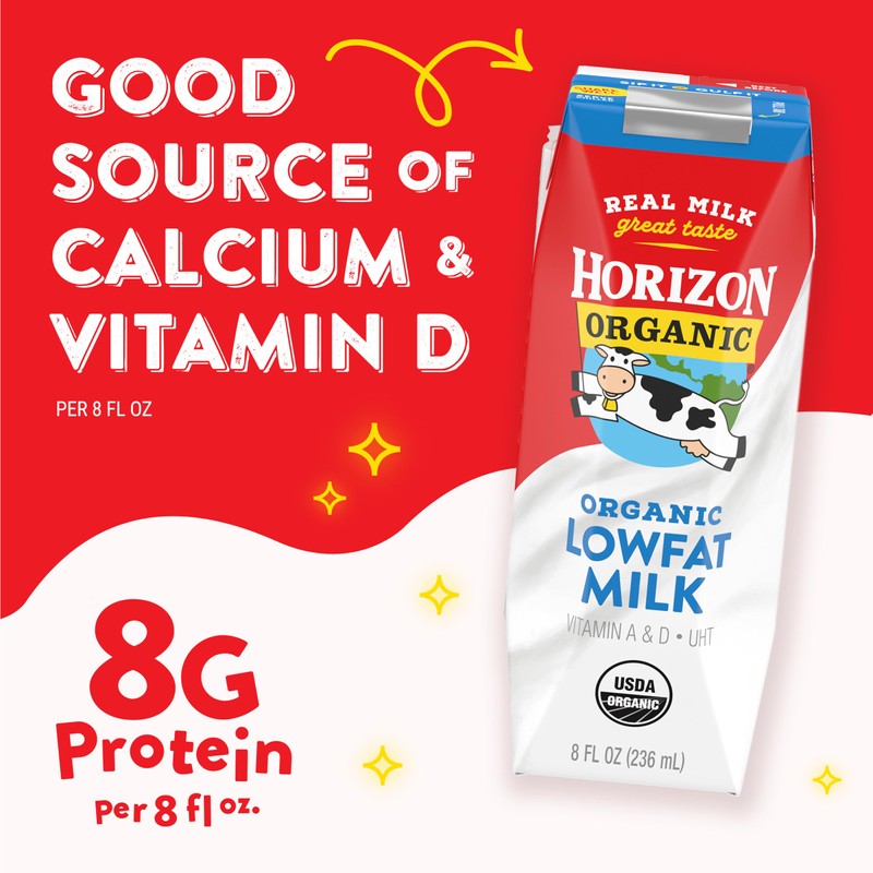 Horizon Organic Shelf Stable 1% Lowfat Milk Boxes, USDA Certified