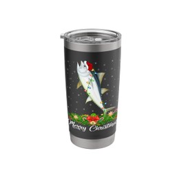 Xmas Lighting Decor Santa Hat Bluefin Tuna Fish Christmas Stainless Steel Insulated Tumbler