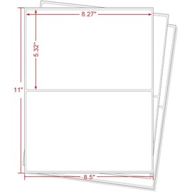 MFLABEL Round Corner Half Sheet Shipping Labels 2-UP Click-n-Ship Mailing Postage Labels(1000Labels)