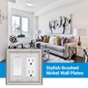 DEWENWILS Double Decorator Wall Plates, Brushed Nickel Outlet Covers, Metal