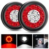 Nilight 2PCS 4 Inch Round Red White LED Trailer Tail