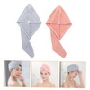 SHOWERORO Hair Turban Towel Wrap 2pcs Absorbent Coral Fleece Dry